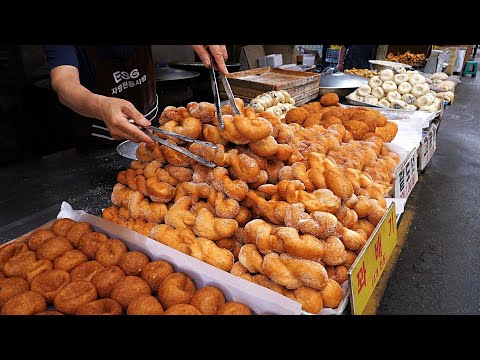 Видео: Удивительная скорость Donut Master! Дешевые традиционные рыночные пончики / Корейская уличная еда