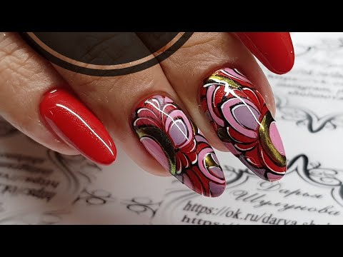 Видео: Осенний дизайн ногтей  Классическое сочетание черного, белого, красного
