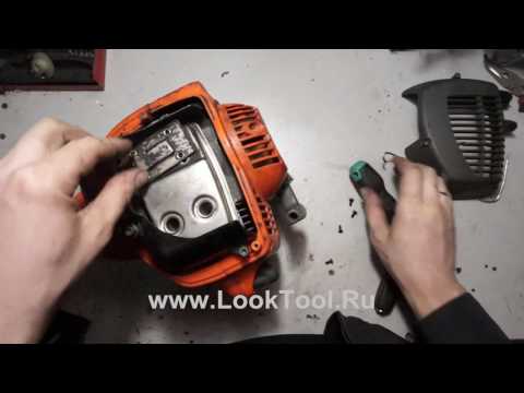 Видео: Хускварна 128R Чистка глушителя !!!