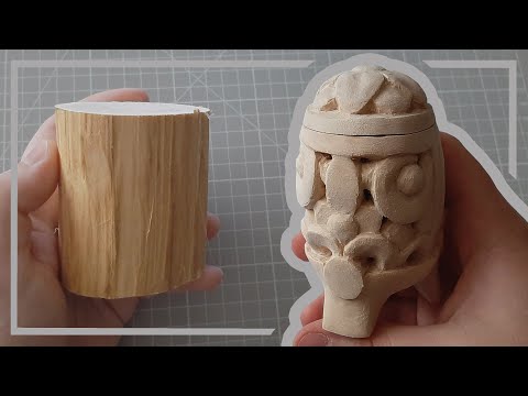 Видео: Резьба по дереву / Шкатулка / Wood carving Box