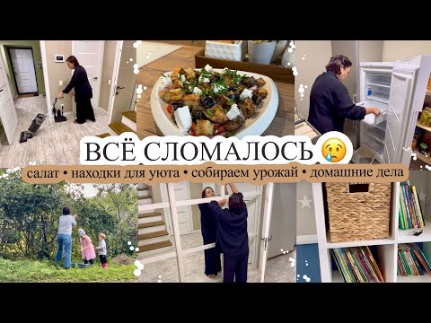 Видео: ВСЁ СЛОМАЛОСЬ😢 СОБИРАЕМ УРОЖАЙ🍎 САЛАТ😋 НАХОДКИ ДЛЯ УЮТА✨ УБОРКА🧹 ДОМАШНИЕ ДЕЛА