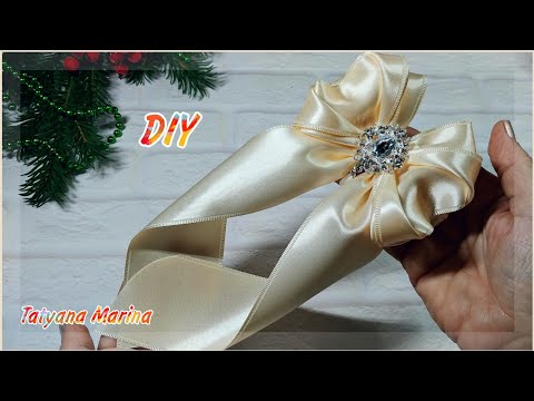 Видео: Большой бант для ПОДРОСТКА🎀Бант из атласной ленты🎀Bow for teen