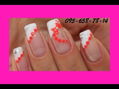 Видео: Дизайн ногтей "Бантики и точечки" - Nail Design "Bows and dots"