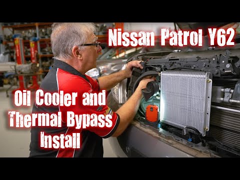 Видео: Установка масляного охладителя и перепускного клапана Nissan Y62