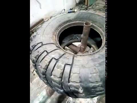 Видео: Обдирка покрышки КрАЗ лаптежник ВИ-3 .часть 2