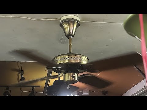 Видео: Потолочный вентилятор Moss (CEC) HFD-42 (копия Casablanca Four Seasons из античной латуни/трафарет)