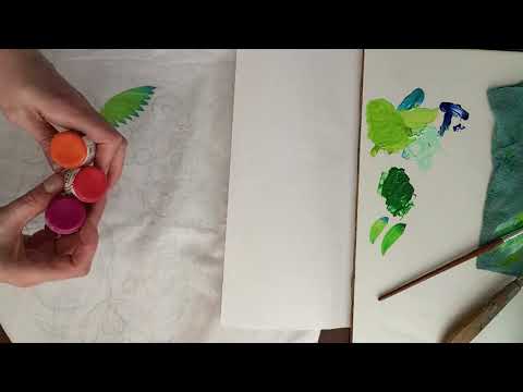 Видео: Роспись футболки - Петриковская роспись | T-shirt painting