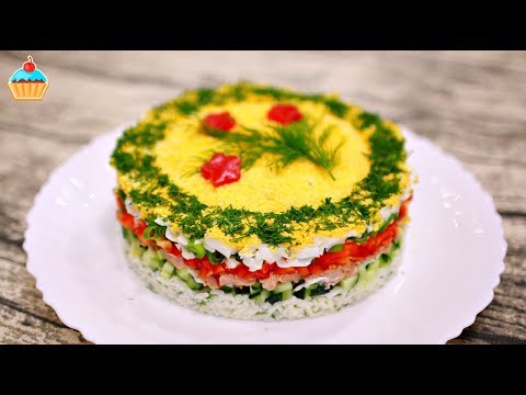 Видео: Новогодний САЛАТ "БЕЗУМНЫЙ" с печенью трески - ну, оОчень вкусный!