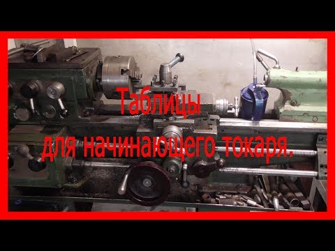 Видео: Таблицы для начинающего токаря