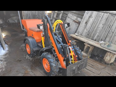 Видео: Самодельный минипогрузчик  колея 90 см. Сборка после покраски.