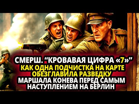 Видео: СМЕРШ.  КРОВАВАЯ ЦИФРА «7» КАК ОДНА ПОДЧИСТКА НА КАРТЕ ОБЕЗГЛАВИЛА РАЗВЕДКУ МАРШАЛА КОНЕВА ПЕРЕД САМ