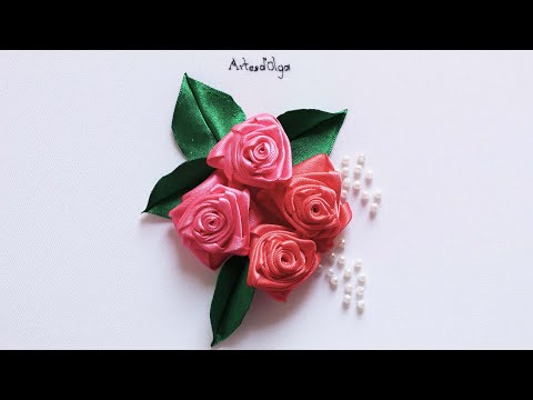 Видео: Ручная вышивка: Лента роз