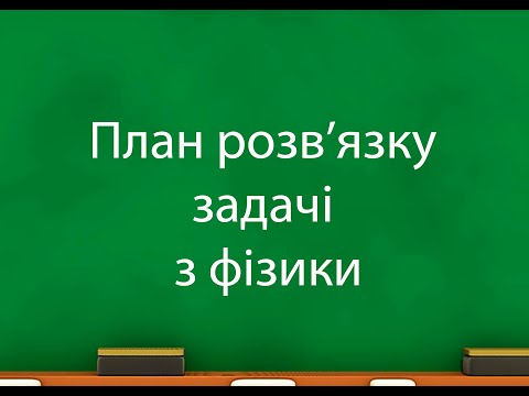 Видео: План роз'язку задачі з фізики