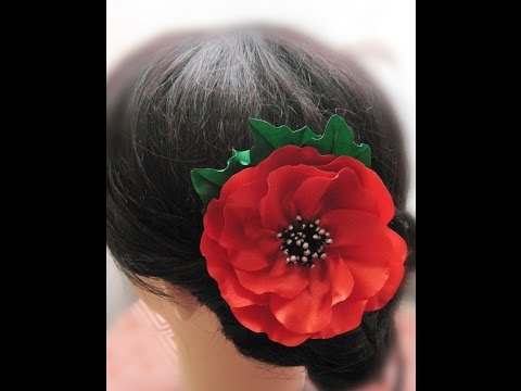 Видео: КРАСИВЫЙ МАК из атласных лент, делаем объемный, пышный цветок БЕЗ ИНСТРУМЕНТОВ