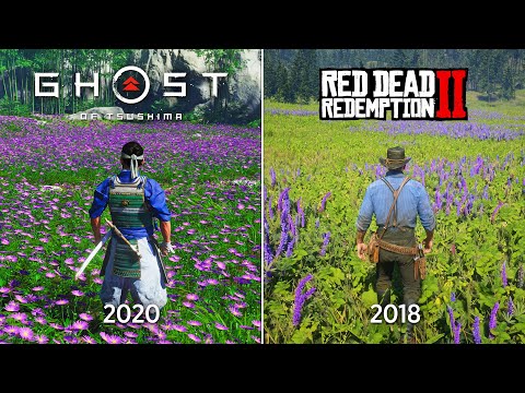 Видео: Red Dead Redemption 2 против Ghost of Tsushima - Сравнение Деталей