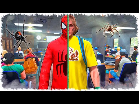 Видео: Оқушы Өрмекші адамға айналып кетті (GTA V)