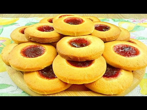 Видео: ПЕСОЧНОЕ ПЕЧЕНЬЕ С ДЖЕМОМ! Отличное печенье к чаю! Рецепт печенья с вареньем. Десерт к чаю.