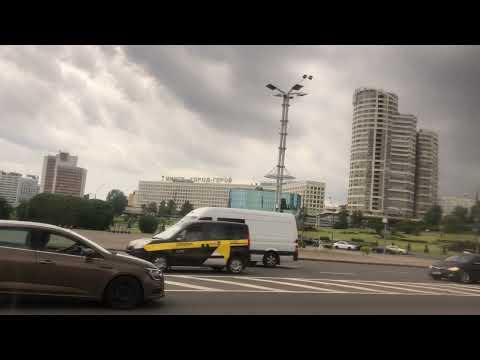 Видео: Минск Беларусь,  путешествие по улице Куйбышева, проспект Машерова до улицы Гвардейской