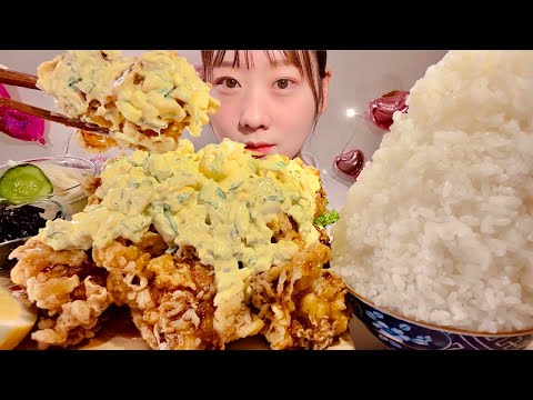 Видео: ASMR Жареная курица Нанбан【русские субтитры】【Mukbang/ Eating Sounds】