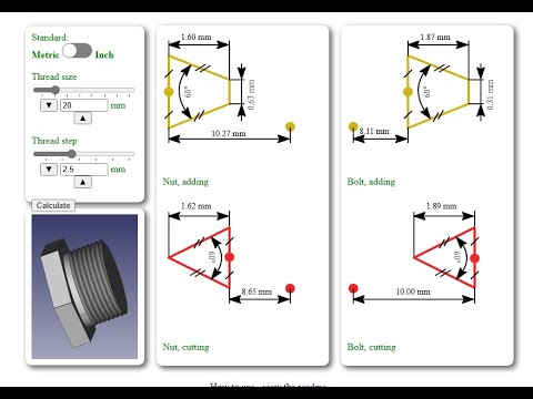 Видео: FreeCAD.#86. Калькулятор резьбовых соединений для FreeCad