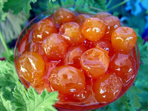 Видео: Варенье из белой черешни с апельсином. White cherry jam with orange. თეთრი ბლის მურაბა ფორთოხლით.