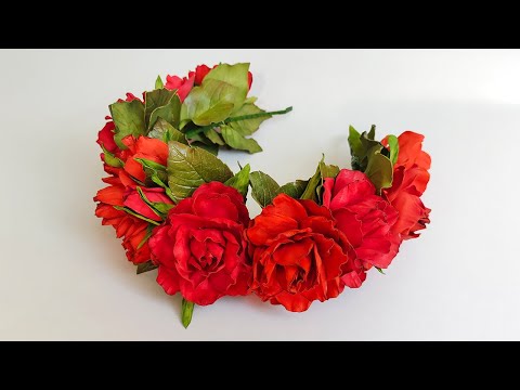 Видео: Объемный ободок роз из фоамирана/DIY/Bezel of roses from foamiran