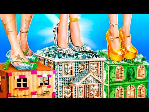 Видео: Мы построили секретные домики! Бедная vs богатая vs гига богатая!