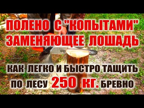 Видео: ЛЕБЕДКА ПОЛЕНО С "КОПЫТАМИ" Как легко и быстро в одиночку таскать по лесу тяжелые бревна для сруба