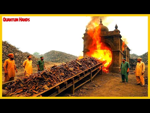 Видео: Экстремальная трансформация стального лома в новую сталь на заводе в Пакистане @wowinterestingskills