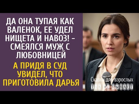 Видео: Да она тупая как валенок, ее удел нищета и навоз! - смеялся муж с любовницей… А придя в суд, обомлел