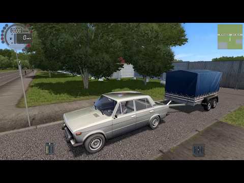 Видео: Везу бабушке в поселок посылку от внука на вазе 2106 с прицепом - перевозка грузов в city car drivin