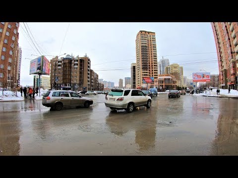 Видео: Новосибирск - Весенняя прогулка по улице Семьи Шамшиных 4К
