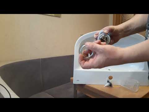 Видео: Установка кнопки системы  QUICK-CLAC для раковины с отверстием для перелива