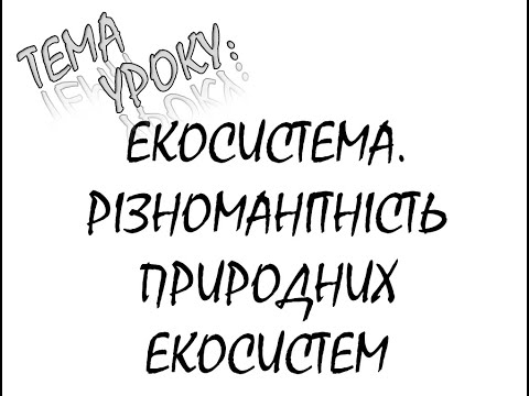 Видео: ЕКОСИСТЕМА  РІЗНОМАНІТНІСТЬ ПРИРОДНИХ ЕКОСИСТЕМ