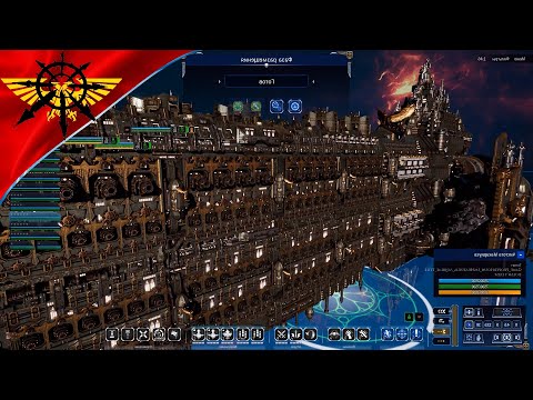 Видео: Свет императора vs Крепость Фаланга Skalgrim Мод на сверхжирные корабли Battlefleet Gothic Armada 2