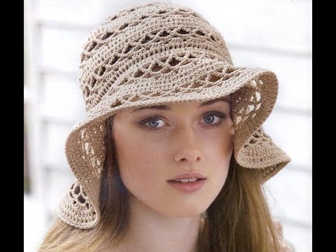 Видео: Вязаная летняя панамка (шапочка) крючком. Knitted hat tutorial.