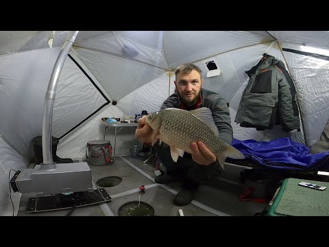 Видео: ТРОФЕЙНЫЙ КАРАСЬ. Озеро УЕЛГИ. Зимняя рыбалка.