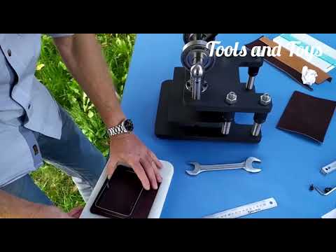 Видео: Пресс для кожи. Пресс для тиснения и вырубки кожи. Магазин "Tools and Toys for Craftsmen".