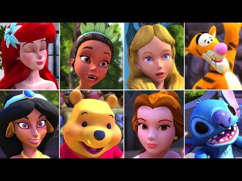 Видео: Приключения в Диснейленде: все персонажи и взаимодействия (объятия, автографы, танцы)