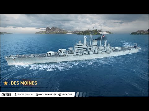 Видео: Крейсер DES MOINES в World Of Warships Legends