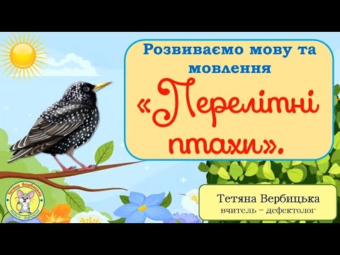 Видео: "Перелітні птахи". Розвиваємо мову та мовлення.