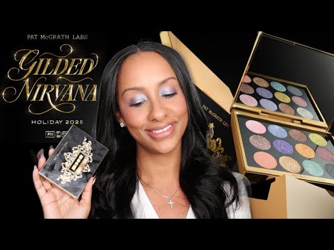 Видео: Палетка теней Gilded Nirvana от Pat McGrath, праздничная коллекция 2025 | 3 образа + образцы и об...