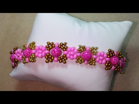 Видео: Boncuklu bileklik * Яркий браслет из бусин * Beaded bracelet * Brazelete *