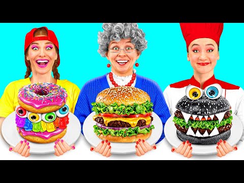 Видео: Кулинарный Челлендж: Я против Бабушки | Удивительные Кухонные Рецепты от Fun Challenge