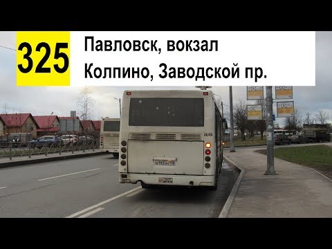 Видео: Автобус 325 "Павловск, вокзал - Колпино, Заводской пр." (старая трасса)