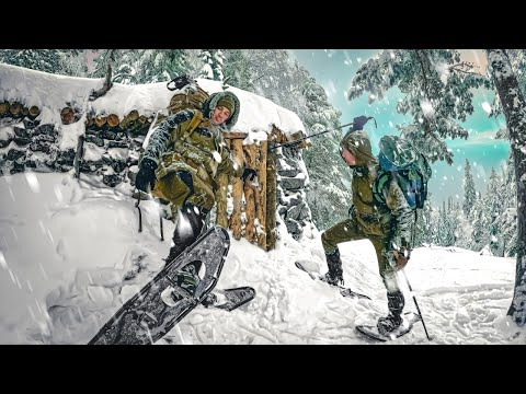 Видео: ИДЁМ в КАМЕННЫЙ ДОМ ЗИМОЙ! В МОРОЗ по ГОРАМ на СНЕГОСТУПАХ! НОЧЁВКА, ТАЙГА,  ГОРНОСТАЙ БУШКРАФТ 2021