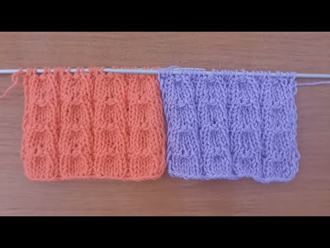 Видео: Узор "Ажурные полоски" на спицах #96