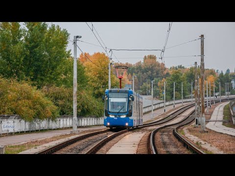 Видео: Киевский трамвай PESA бортовой номер 702 маршрут номер 35 запись полного маршрута.