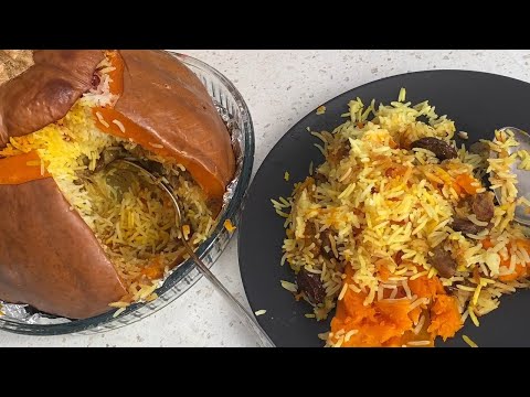 Видео: Плов в тыкве. Тренд праздника Хэллоуин. Pilaf in a pumpkin. #пловвтыкверецепт