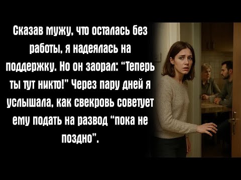 Видео: Сказав мужу, что осталась без работы, я надеялась на поддержку. Но он заорал： “Теперь ты тут никто!”